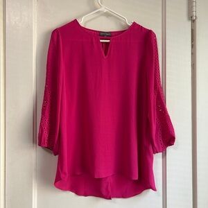 Women’s Market & Spruce Pink V-Neck 3/4 Sleeve Blouse - Size Medium